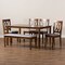 Baxton Studio Reneau Grey Upholstered and Walnut Wood 6-Piece Dining Set 173-9882-10923-10520 - alternate 2